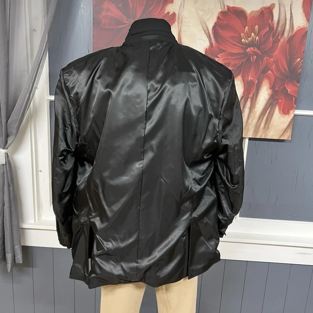Tallia Blazer Sport Coat Mens 50R Classic Fit‎ Polyester Blend Stretch Black
